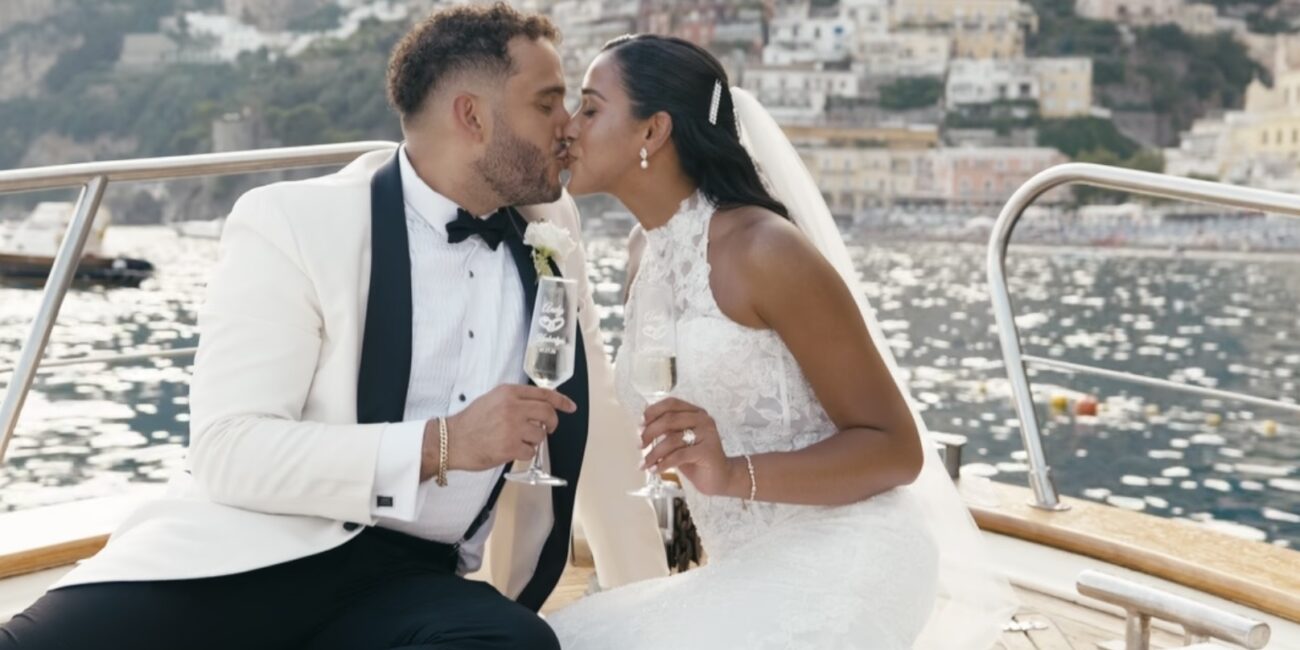 Puerto Rican couple during their destination wedding in Positano, Italy