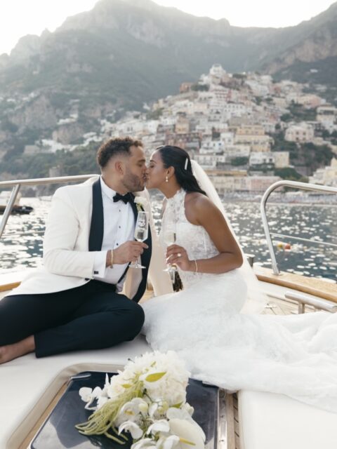 Puerto Rican couple during their destination wedding in Positano, Italy